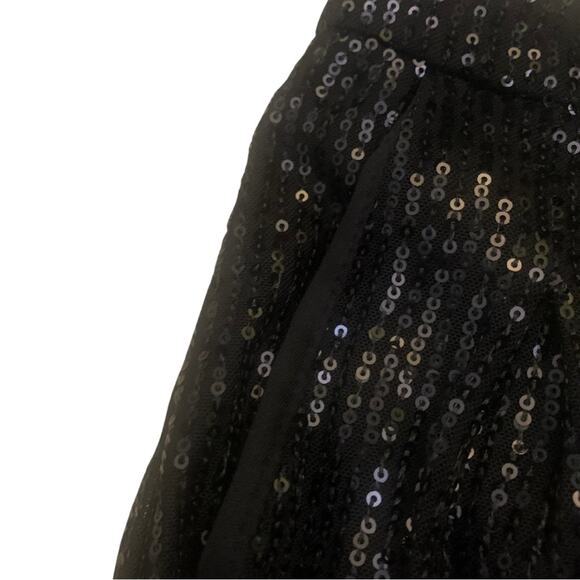 Black Sequined Pants Wide Leg Trousers Size XS Party Evening Dressy Sequins - Picture 5 of 10